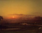 马丁约翰逊赫德 - Two Fishermen in the Marsh, at Sunset